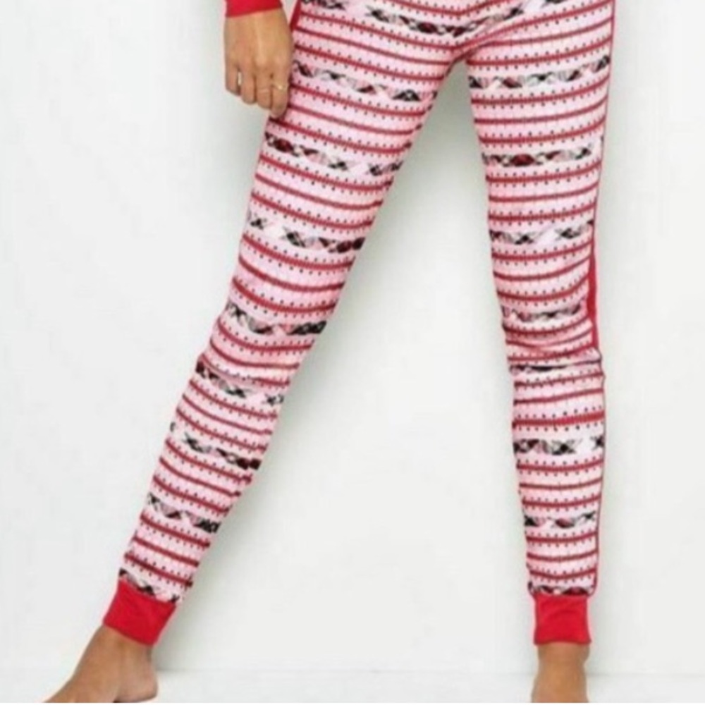 Victoria's Secret Red and White Patterned Pajama Pants